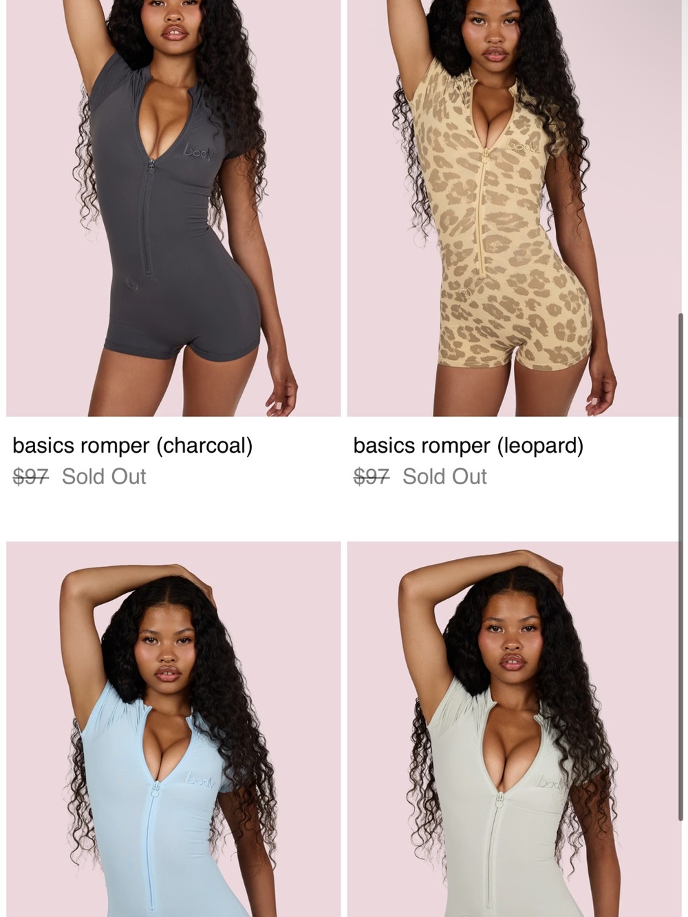 body by raven tracy Basics Romper - Short Sleeve Zip Front Women’s Top